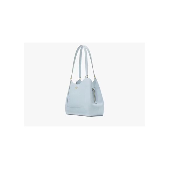 Kate Spade Lena Triple Compartment Shoulder Bag Crisp Sky Blue Pebbled Leather - Picture 3 of 5